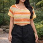 Two color crop top